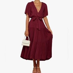 Short Sleeve Chiffon Maxi Dress